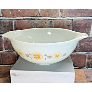 VTG Pyrex 4 QT Town & Country Pattern #444 Cinderella Nesting‎ Mixing Bowl, EUC